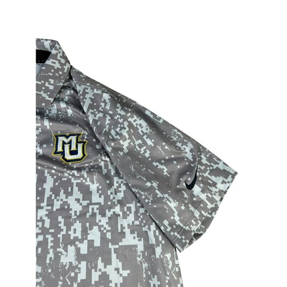 Marquette University Nike Golf Dri-Fit Polo Gray Digital Camo Design Men's Sz L - Picture 3 of 8